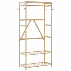 vidaXL Porte-vêtement avec étagères 80x40x175 cm bambou porte-manteau porte-manteau avec étagère porte-vêtements avec 4008922