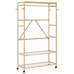 Le porte-vêtements en bambou offre une solution naturelle pour organiser votre espace, alliant design pratique et fonctionnal ...