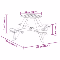VidaXL 4008987 table de jardin - Vue supplémentaire 8