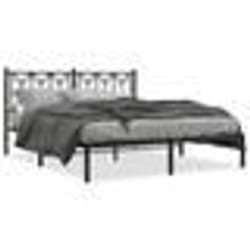 vidaXL Cadre de lit métal sans matelas et tête de lit noir 160x200 cm - 160 x 200 cm
