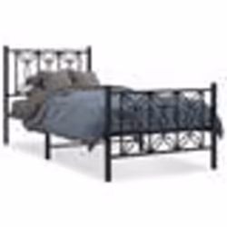 vidaXL Cadre de lit métal sans matelas avec pied de lit noir 80x200 cm - 80 x 200 cm
