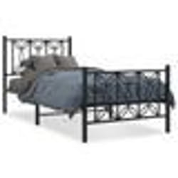 vidaXL Cadre de lit métal sans matelas avec pied de lit noir 80x200 cm - 80 x 200 cm