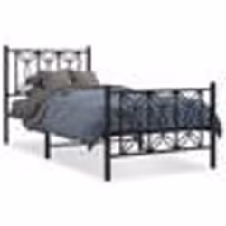 vidaXL Cadre de lit métal sans matelas avec pied de lit noir 90x200 cm - 90 x 200 cm