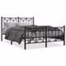 vidaXL Cadre de lit métal sans matelas avec pied de lit noir 135x190cm - 135 x 190 cm