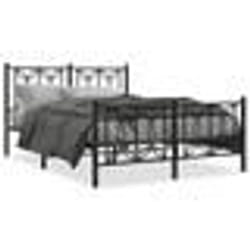 vidaXL Cadre de lit métal sans matelas avec pied de lit noir 135x190cm - 135 x 190 cm