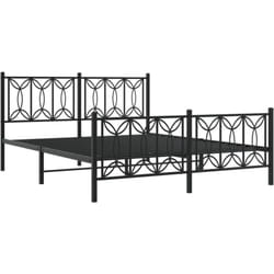 Cadre de lit métal sans matelas avec pied de lit noir 160x200cm vidaXL