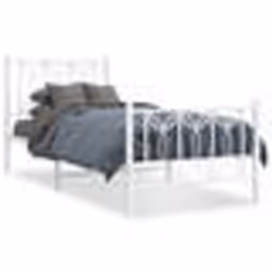 vidaXL Cadre de lit métal sans matelas avec pied de lit blanc 80x200cm - 80 x 200 cm