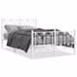 vidaXL Cadre de lit métal sans matelas et pied de lit blanc 120x200 cm - 120 x 200 cm