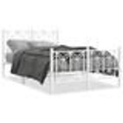 vidaXL Cadre de lit métal sans matelas et pied de lit blanc 120x200 cm - 120 x 200 cm