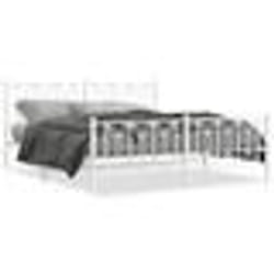 vidaXL Cadre de lit métal sans matelas et pied de lit blanc 180x200 cm - 180 x 200 cm