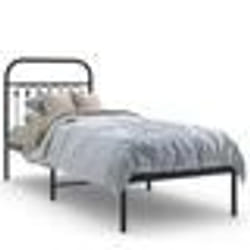 vidaXL Cadre de lit métal sans matelas avec tête de lit noir 80x200 cm - 80 x 200 cm
