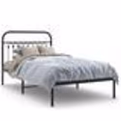vidaXL Cadre de lit métal sans matelas avec tête de lit noir 100x200cm - 100 x 200 cm