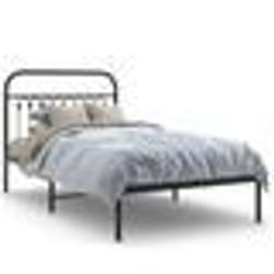 vidaXL Cadre de lit métal sans matelas avec tête de lit noir 100x200cm - 100 x 200 cm
