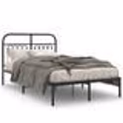 vidaXL Cadre de lit métal sans matelas avec tête de lit noir 120x190cm - 120 x 190 cm