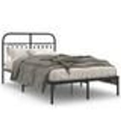 vidaXL Cadre de lit métal sans matelas avec tête de lit noir 120x190cm - 120 x 190 cm