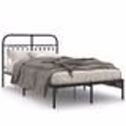 vidaXL Cadre de lit métal sans matelas avec tête de lit noir 120x200cm - 120 x 200 cm