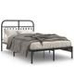 vidaXL Cadre de lit métal sans matelas avec tête de lit noir 120x200cm - 120 x 200 cm