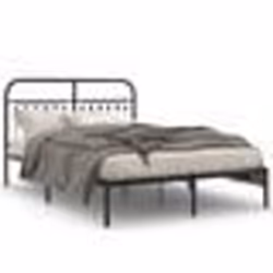 vidaXL Cadre de lit métal sans matelas avec tête de lit noir 135x190cm - 135 x 190 cm