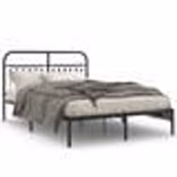 vidaXL Cadre de lit métal sans matelas avec tête de lit noir 140x200cm - 140 x 200 cm