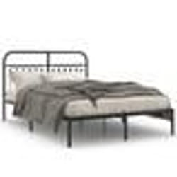 vidaXL Cadre de lit métal sans matelas avec tête de lit noir 140x200cm - 140 x 200 cm