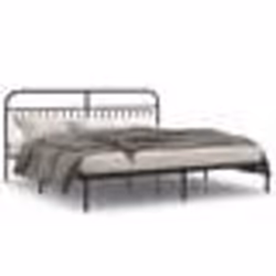 vidaXL Cadre de lit métal sans matelas avec tête de lit noir 200x200cm - 200 x 200 cm