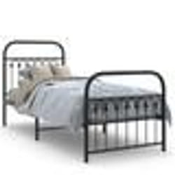 vidaXL Cadre de lit métal sans matelas avec pied de lit noir 80x200 cm - 80 x 200 cm