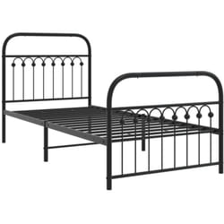 Cadre de lit métal sans matelas avec pied de lit noir 90x190 cm vidaXL