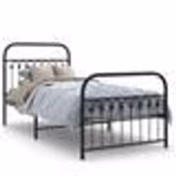 vidaXL Cadre de lit métal sans matelas avec pied de lit noir 90x200 cm - 90 x 200 cm