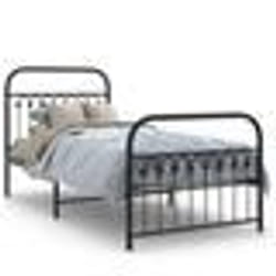 vidaXL Cadre de lit métal sans matelas avec pied de lit noir 90x200 cm - 90 x 200 cm