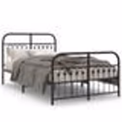 vidaXL Cadre de lit métal sans matelas avec pied de lit noir 120x190cm - 120 x 190 cm