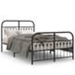 vidaXL Cadre de lit métal sans matelas avec pied de lit noir 120x190cm - 120 x 190 cm