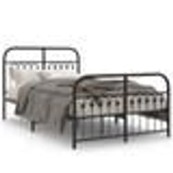 vidaXL Cadre de lit métal sans matelas avec pied de lit noir 120x200cm - 120 x 200 cm