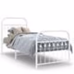 vidaXL Cadre de lit métal sans matelas avec pied de lit blanc 80x200cm - 80 x 200 cm