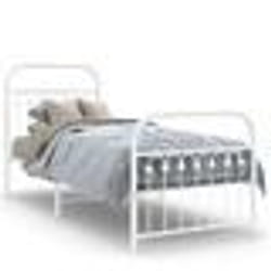 vidaXL Cadre de lit métal sans matelas avec pied de lit blanc 80x200cm - 80 x 200 cm