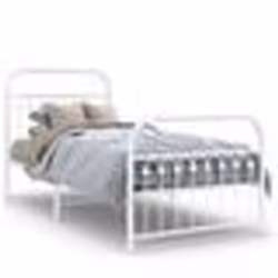 vidaXL Cadre de lit métal sans matelas avec pied de lit blanc 90x200cm - 90 x 200 cm