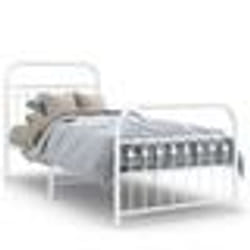 vidaXL Cadre de lit métal sans matelas avec pied de lit blanc 90x200cm - 90 x 200 cm
