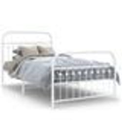 vidaXL Cadre de lit métal sans matelas et pied de lit blanc 100x200 cm - 100 x 200 cm