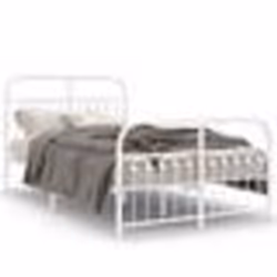 vidaXL Cadre de lit métal sans matelas et pied de lit blanc 120x200 cm - 120 x 200 cm