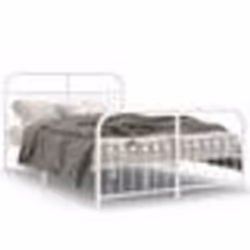 vidaXL Cadre de lit métal sans matelas et pied de lit blanc 140x190 cm - 140 x 190 cm