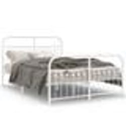 vidaXL Cadre de lit métal sans matelas et pied de lit blanc 140x190 cm - 140 x 190 cm