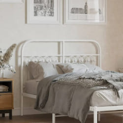 vidaXL Tête de lit métal blanc 120 cm