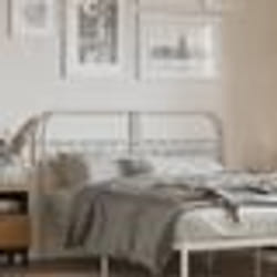 vidaXL Tête de lit métal blanc 135 cm tête de lit en métal tête de lit haute tête de lit pour lit double tête de lit 376681