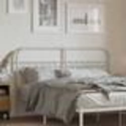vidaXL Tête de lit métal blanc 150 cm tête de lit en métal tête de lit haute tête de lit pour lit double tête de lit 376683