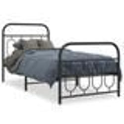 vidaXL Cadre de lit métal sans matelas avec pied de lit noir 80x200 cm - 80 x 200 cm