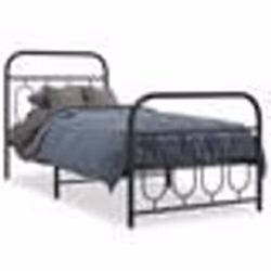 vidaXL Cadre de lit métal sans matelas avec pied de lit noir 90x190 cm - 90 x 190 cm