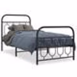 vidaXL Cadre de lit métal sans matelas avec pied de lit noir 90x200 cm - 90 x 200 cm