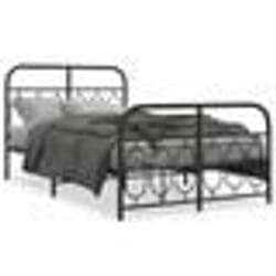 vidaXL Cadre de lit métal sans matelas avec pied de lit noir 120x190cm - 120 x 190 cm