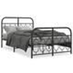 vidaXL Cadre de lit métal sans matelas avec pied de lit noir 120x200cm - 120 x 200 cm