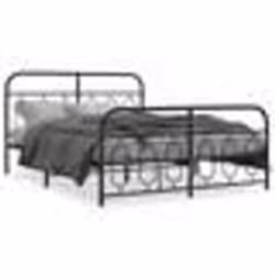 vidaXL Cadre de lit métal sans matelas avec pied de lit noir 140x190cm - 140 x 190 cm
