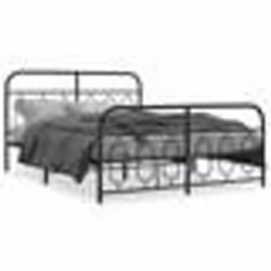 vidaXL Cadre de lit métal sans matelas avec pied de lit noir 140x200cm - 140 x 200 cm